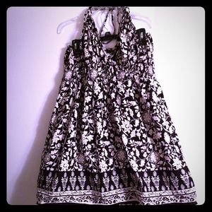 Black and cream halter dress